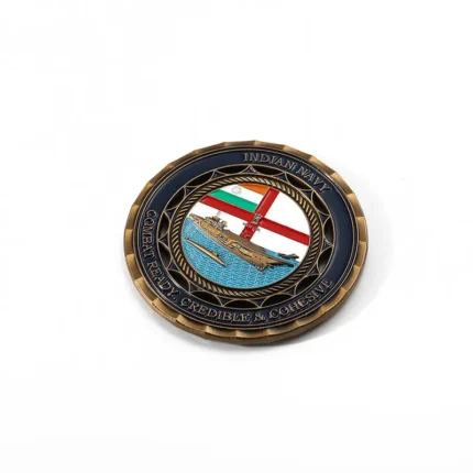 Indian Navy Custom Metallic Paint Challenge Coin