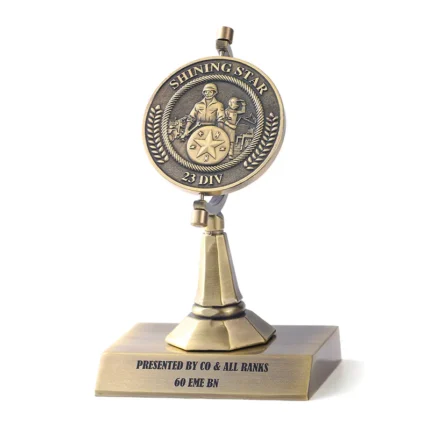 Metal zinc alloy rotatable trophy customization
