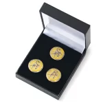 Custom Gold Plated Men’s Boxed Metal Enamel Cufflinks