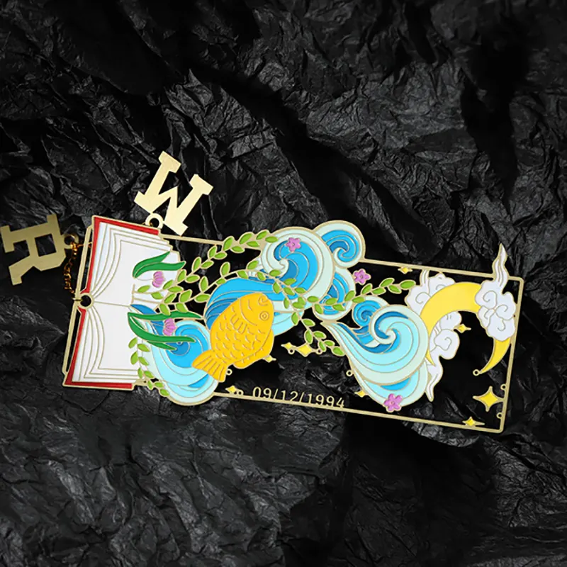 Metal Multi-Color Stainless Steel Gold-Plated Hollow Bookmark