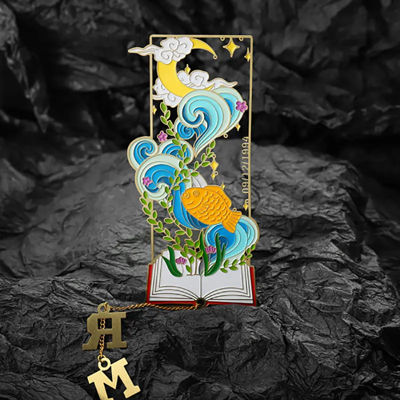 Metal Multi-Color Stainless Steel Gold-Plated Hollow Bookmark