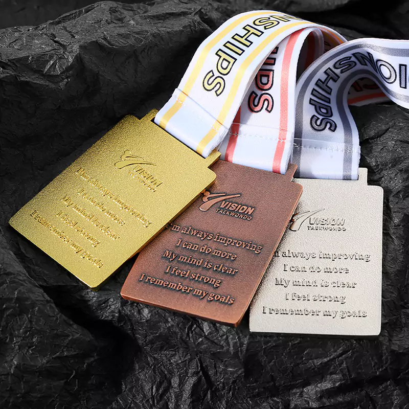 Square taekwondo medal