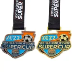 engraved silver soccer medal