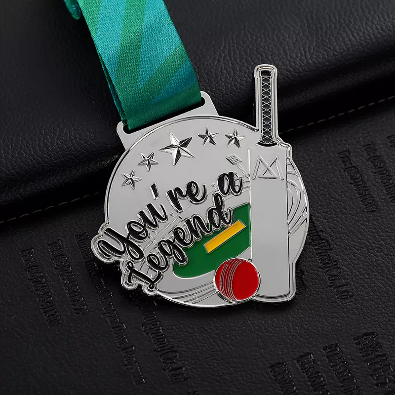 Soft Enamel Silver Medal in Cricket Match