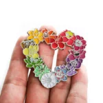 Wreath Shaped Enamel Hollowed Out Badge Pin
