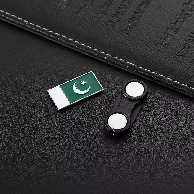 Flag Of Pakistan Enamel Silver Magnet Badge Pin