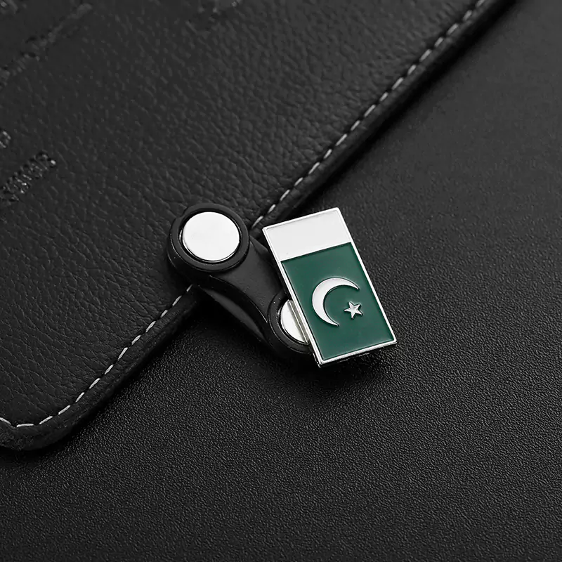 Flag Of Pakistan Enamel Silver Magnet Badge Pin