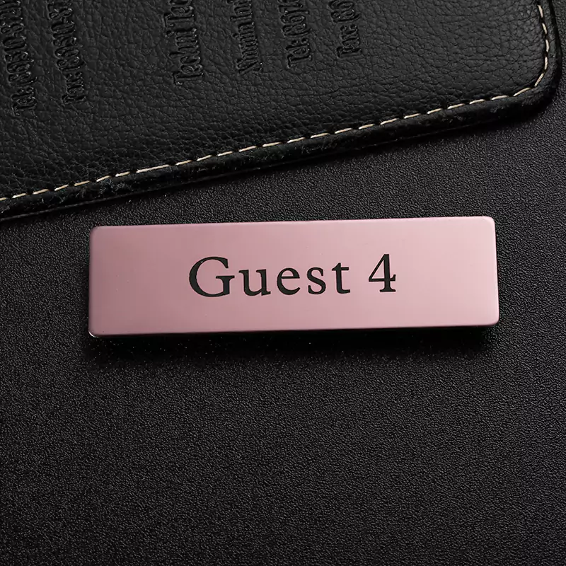 Stainless Steel Laser Logo Rose Gold Square Magnet Badge