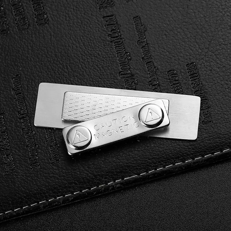 Stainless Steel Laser Logo Rose Gold Square Magnet Badge