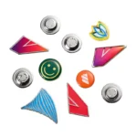 Seven Designs Of Enamel Stickers Epoxy Resin Magnet Badges