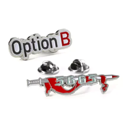 Option B Pure Letter Enamel Logo Badge Lapel Pins