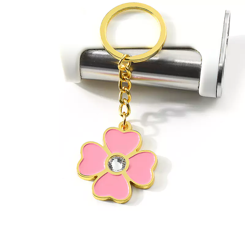 Gold-Plated Diamond Keychain Anime Keychain