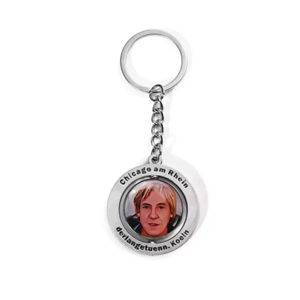 Metal Sticker Epoxy Portrait Spinning Keychain