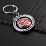 Metal Sticker Epoxy Portrait Spinning Keychain