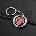 Metal Sticker Epoxy Portrait Spinning Keychain