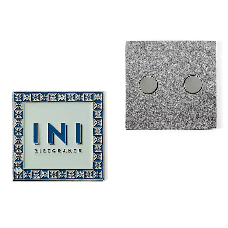 Text Logo Paint Square Lace Metal Fridge Magnet