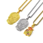 Skull and Badge Design Shaped Lacquer Plating Pendant