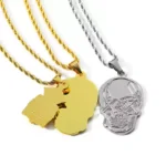 Skull and Badge Design Shaped Lacquer Plating Pendant