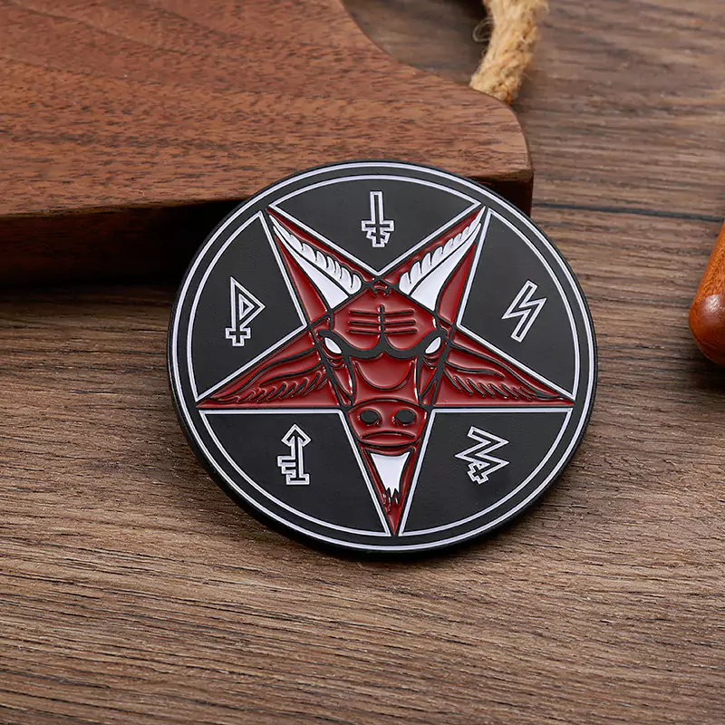 Bull Head Totem Element Circular Soft Enamel Belt Buckle