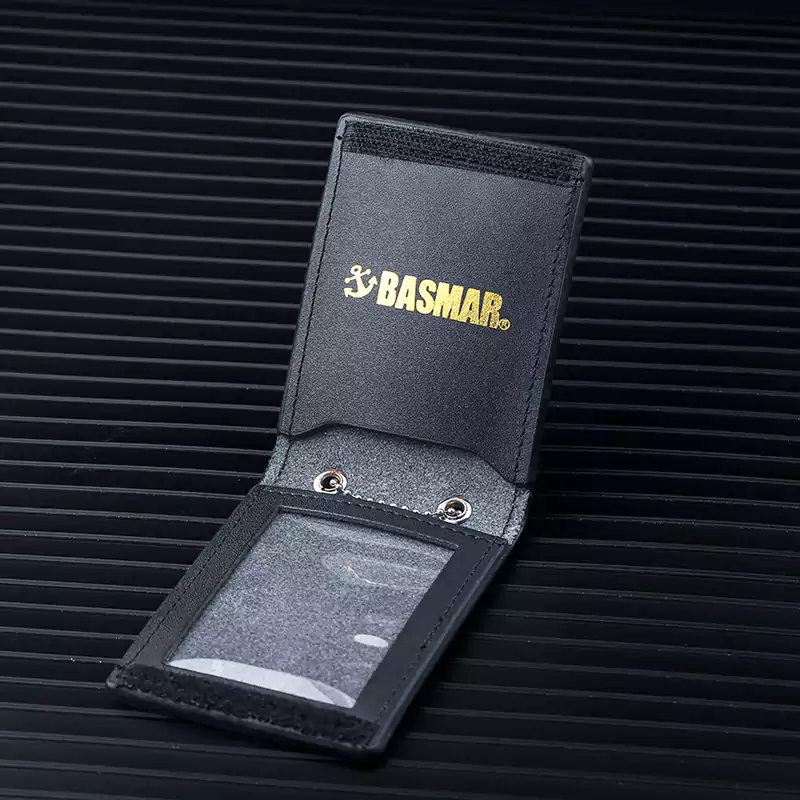 police badge wallet leather