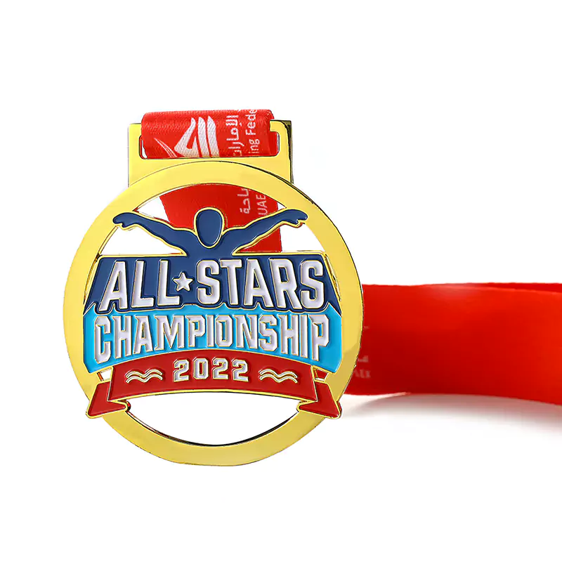 1428-4-All Star Hollow Soft Enamel Swimming Medal cheap swimming medals