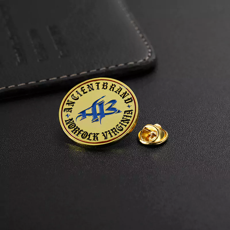 1907-5-HB Logo Gold Soft Enamel Circular Pin