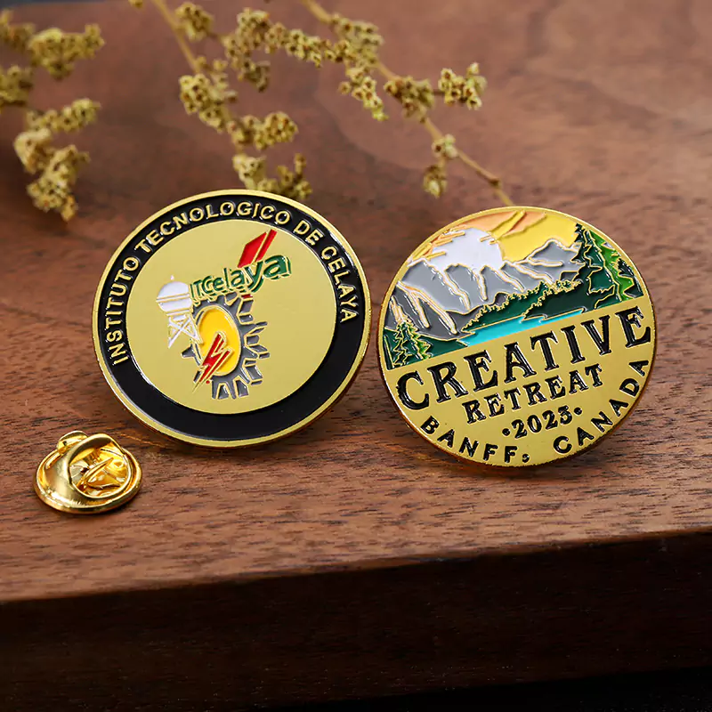 1921-5-Landscape Themed Circular Creation Soft Enamel Pins
