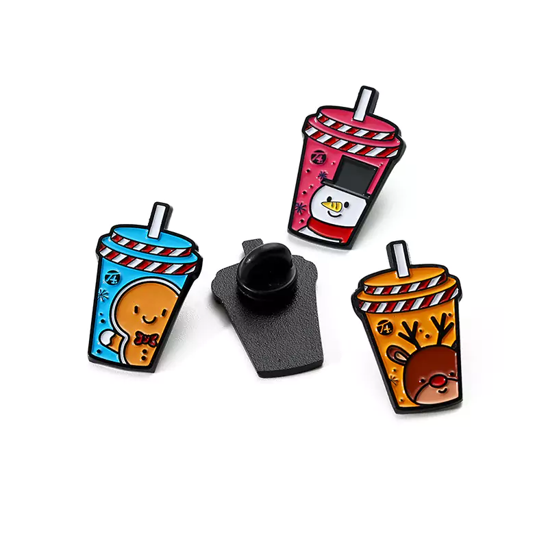 1506-5-Milk tea cup shaped baked paint badge 1506-5-Milk tea cup shaped baked paint badge