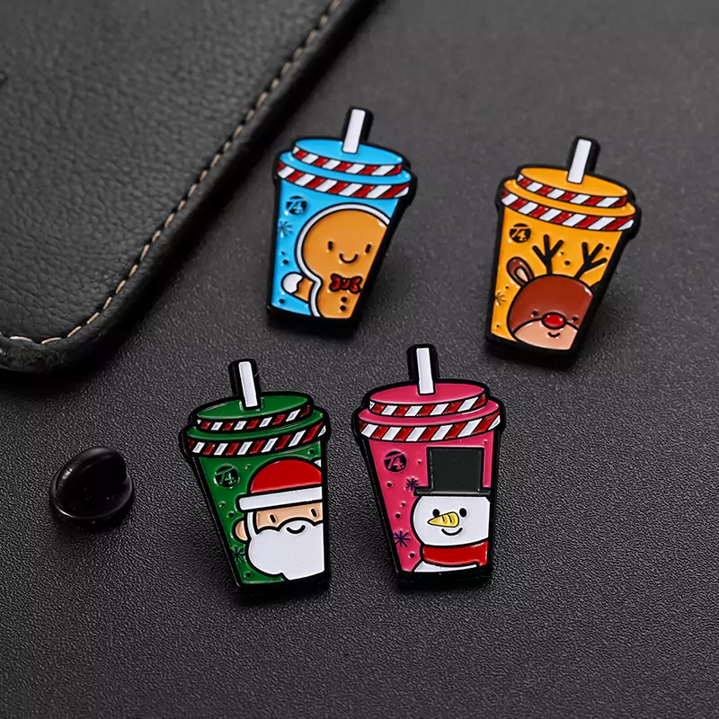 1506-8-Milk tea cup shaped baked paint badge