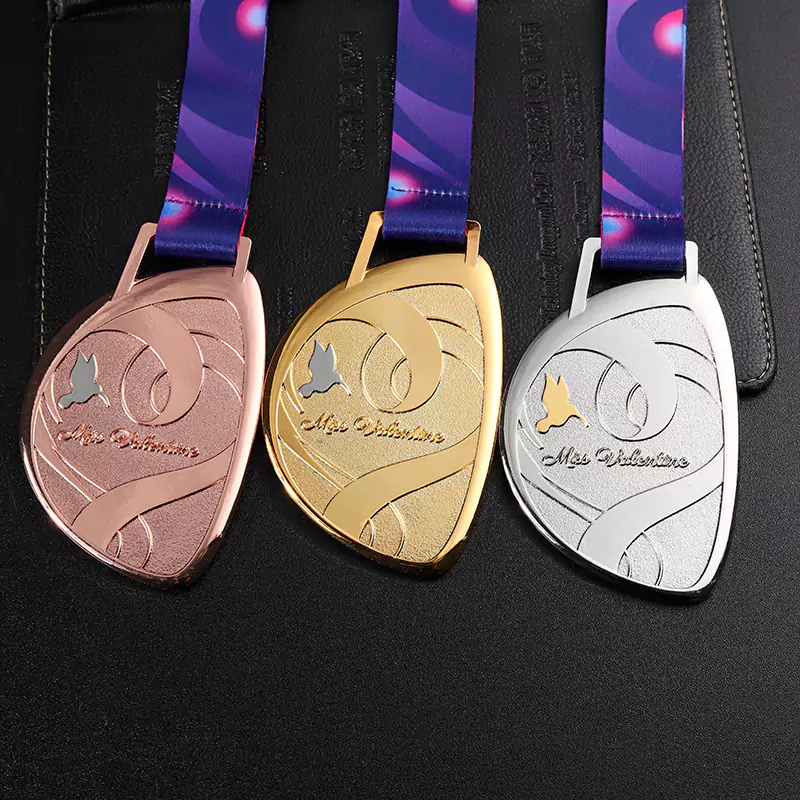 1386-5-Engraved Irregular Gold Sports Medals Personalised