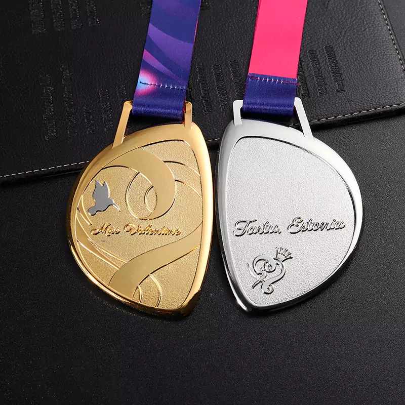 1386-6-Engraved Irregular Gold Sports Medals Personalised