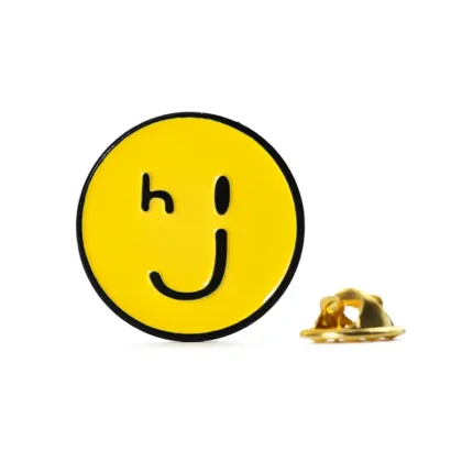 1512-3-Circular Cartoon Smiley Face Metal Enamel Badge