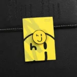 1512-4-Circular Cartoon Smiley Face Metal Enamel Badge