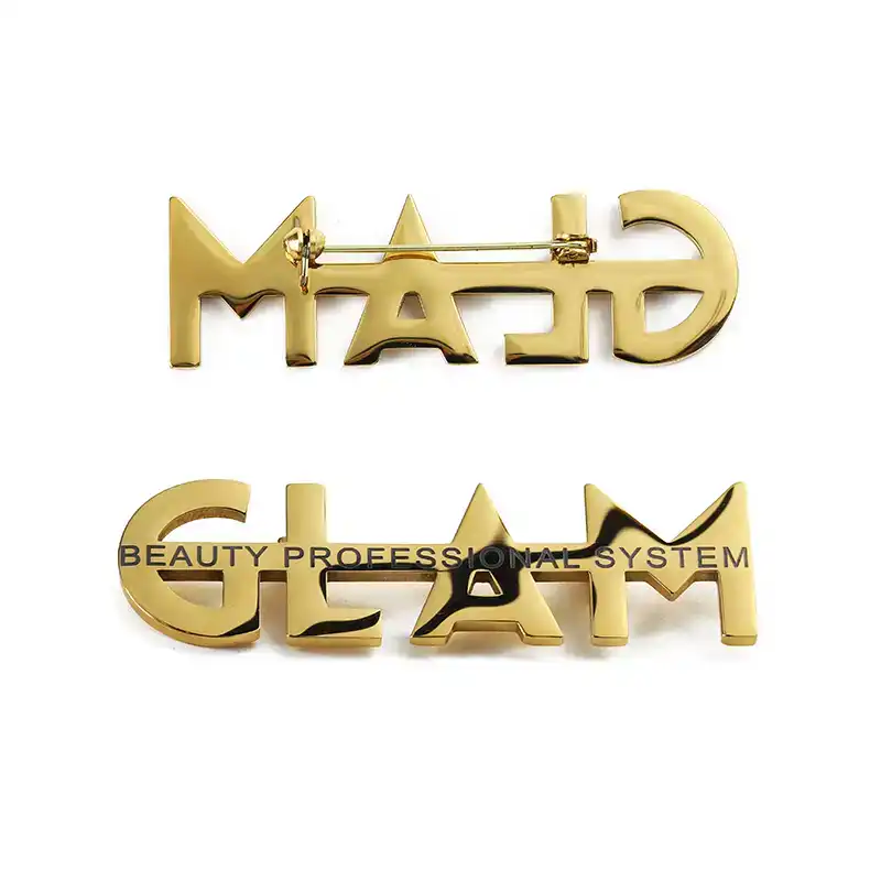1569-4-Stainless Steel Cut Brooch Golden