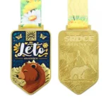 1930-2-Hard Enamel Gold Metal Bear Pattern 3d Printed Medals
