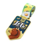 1930-3-Hard Enamel Gold Metal Bear Pattern 3d Printed Medals