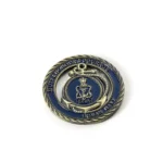2503-3-Navy Blue Skeleton Commemorative Coin Metal
