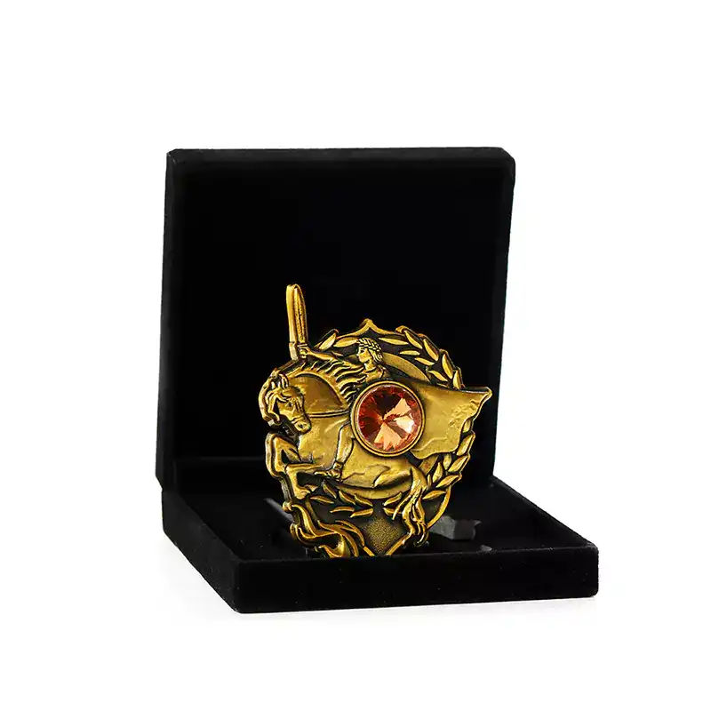 2505-4-3D Metal Cameo Unicorn Horse Antique Gold Coins