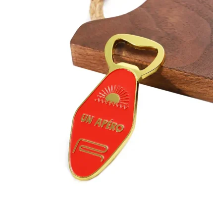 3561-4-Red Enameled Gold Plated Zinc Alloy Bottle Opener