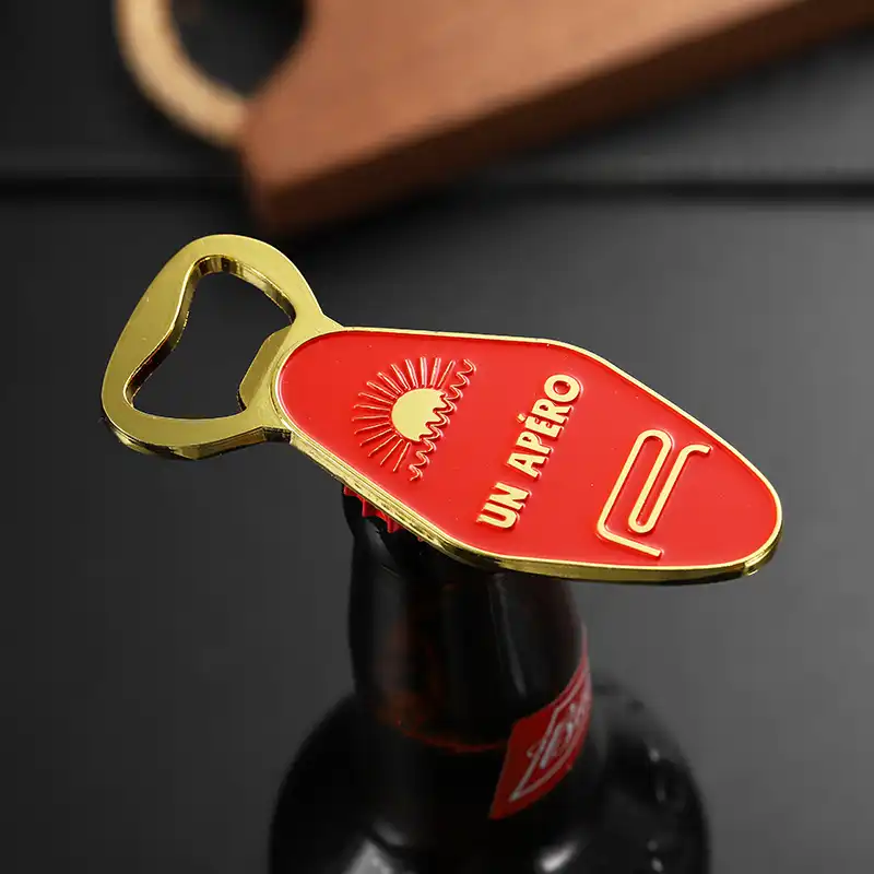 3561-5-Red Enameled Gold Plated Zinc Alloy Bottle Opener