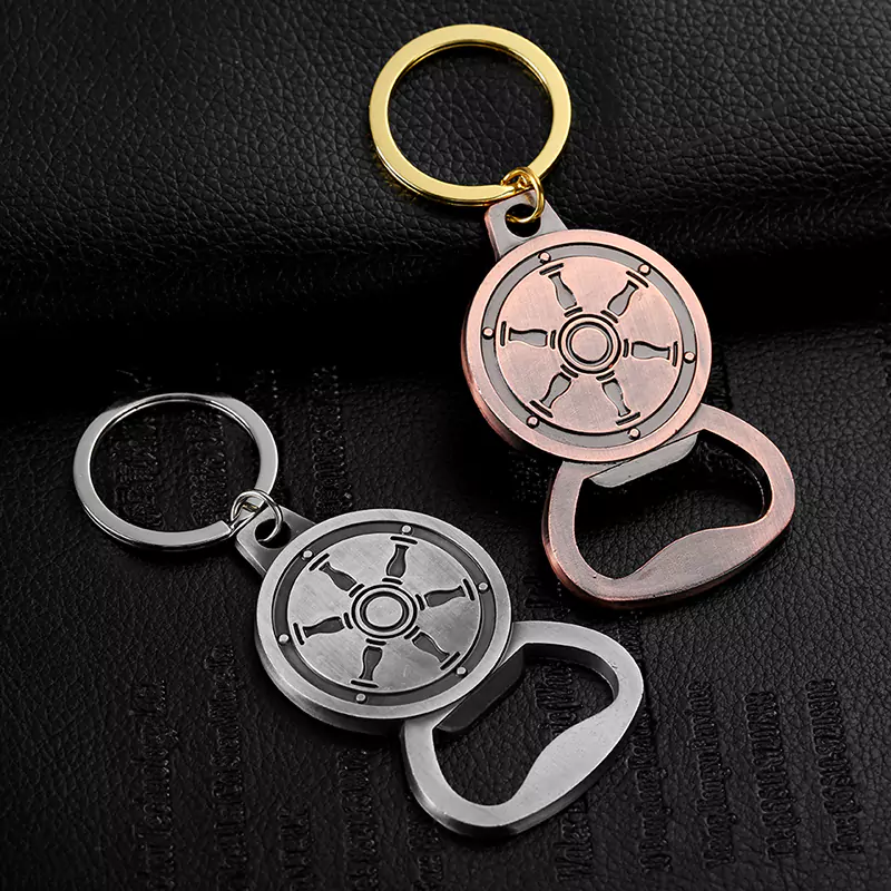 2101-6-3D Relief Boat Rudder Antique Silver Red Antique Copper Bottle Opener