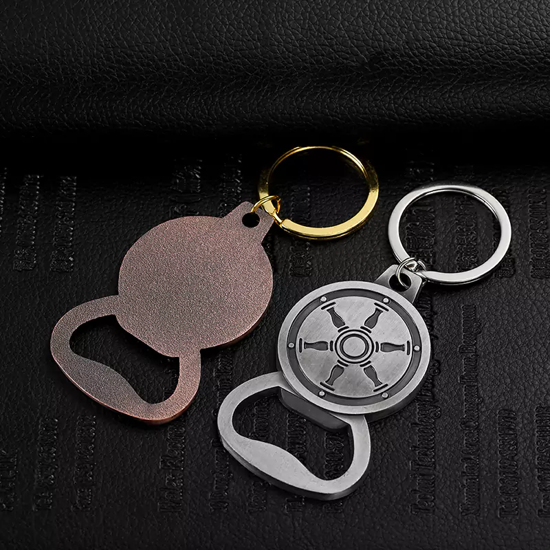 2101-7-3D Relief Boat Rudder Antique Silver Red Antique Copper Bottle Opener