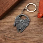 2175-6-Spaceship Sncient Silver Keychain