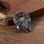 2175-7-Spaceship Sncient Silver Keychain