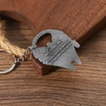 2175-8-Spaceship Sncient Silver Keychain