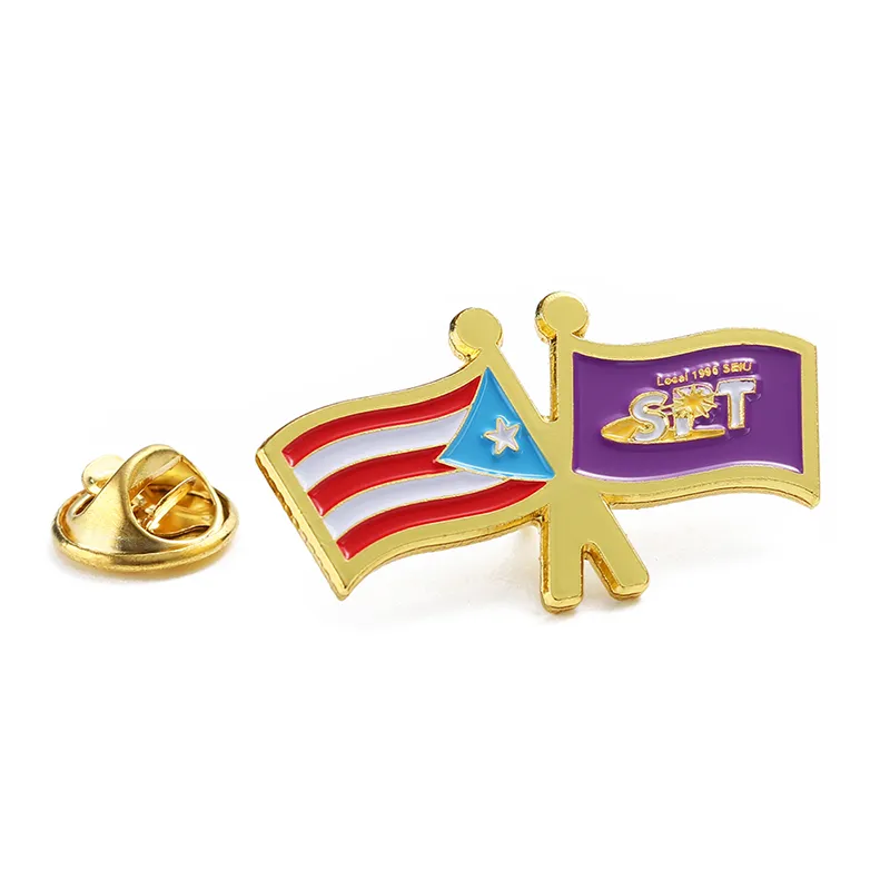1645-2-Belgian and Burkina Faso flag combination pin