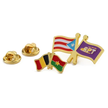 1645-4-Belgian and Burkina Faso flag combination pin