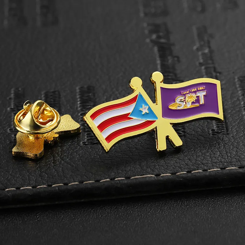 1645-6-Belgian and Burkina Faso flag combination pin