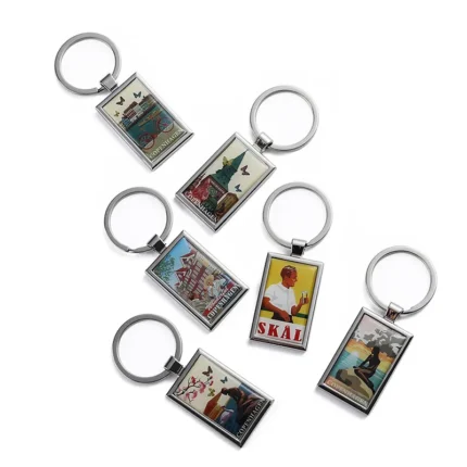 2426-4-Rectangular Copenhagen City Landscape Epoxy Resin Keychain
