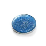 2509-1-Double sided blue glitter with droplet adhesive silver plating